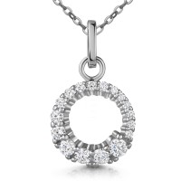 Anhänger mit Kette 925er Silber rhod. CZ